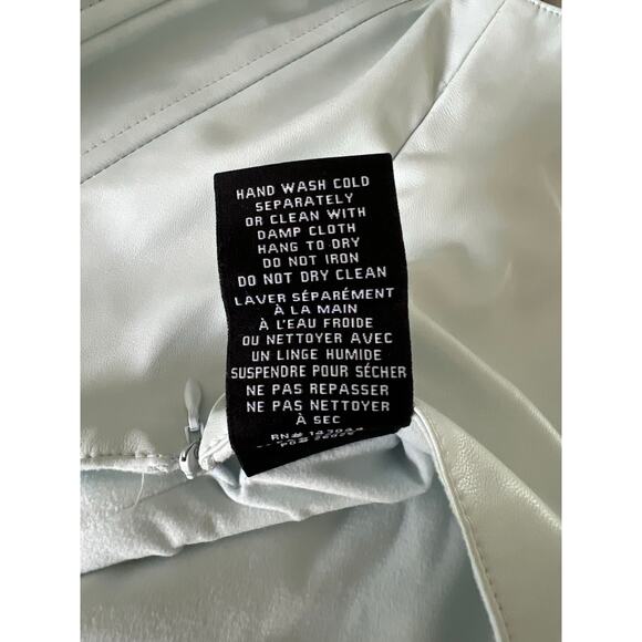 7 for all Mankind Light Blue Corset Top Faux Leather Size Small Lined Side Zip - Picture 6 of 8